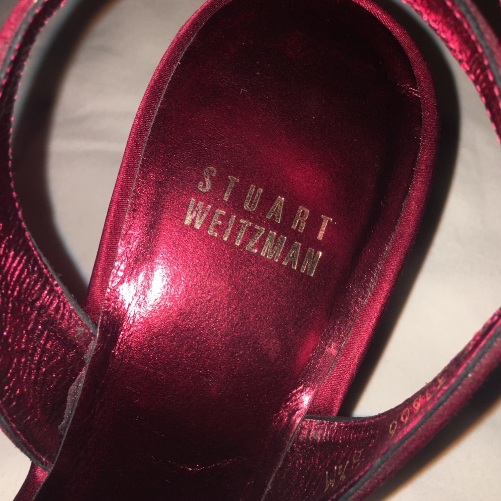 Authentic Stuart Weitzman Red Sling Back Heels - image 5